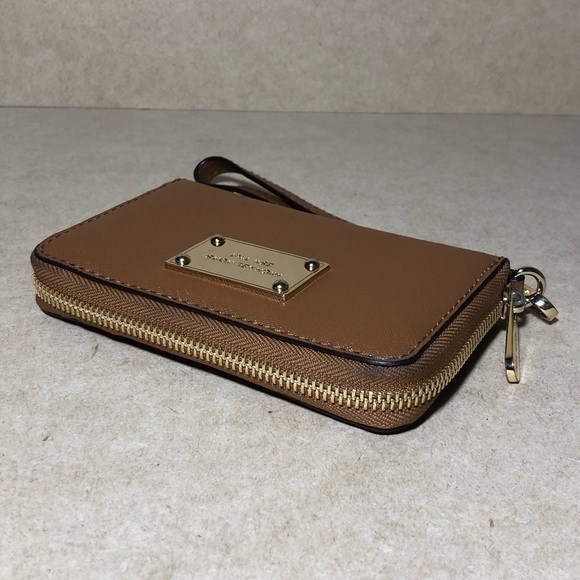 9. Michael Kors Cognac Zip Around Wristlet - Picture 5 of 14